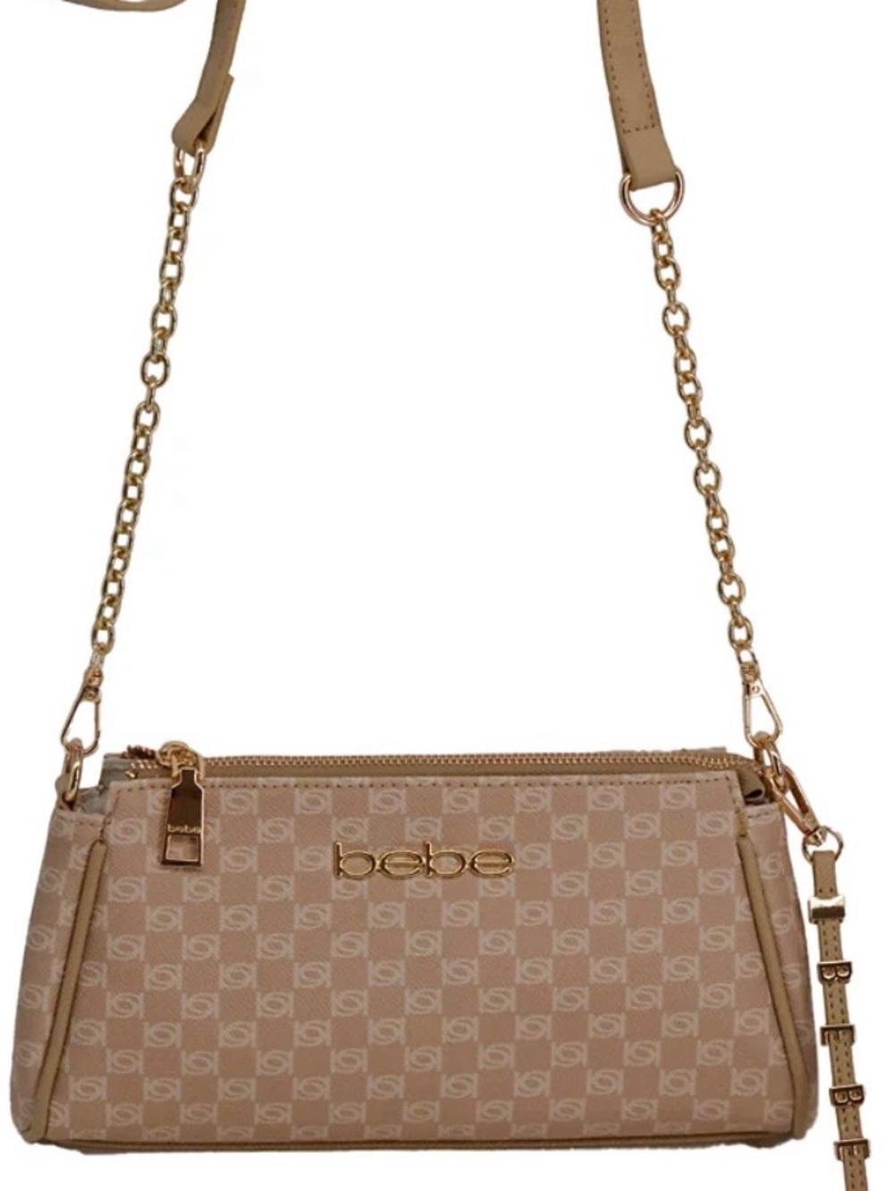 451. NWT BEBE ADELA MONOGRAM BAGUETTE HANDBAG